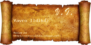 Vavro Ildikó névjegykártya